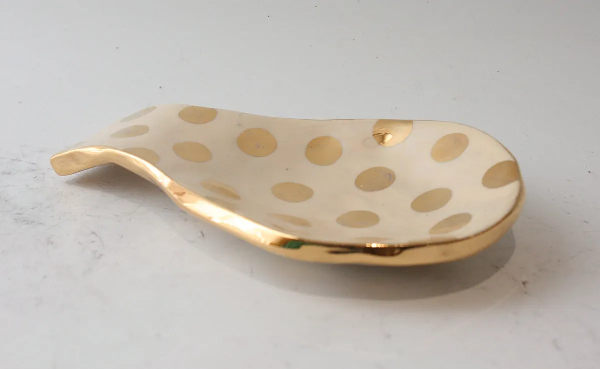 Spoon Rest Gold Dot