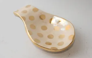 Spoon Rest Gold Dot