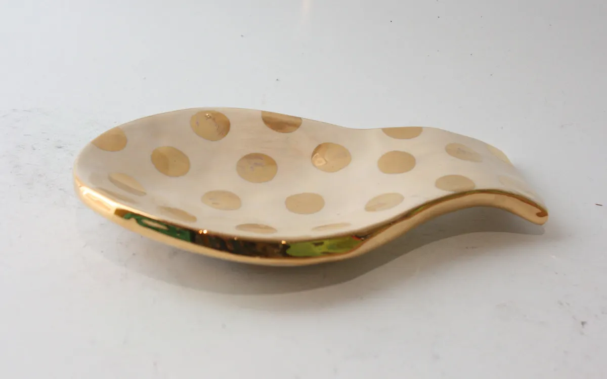 Spoon Rest Gold Dot