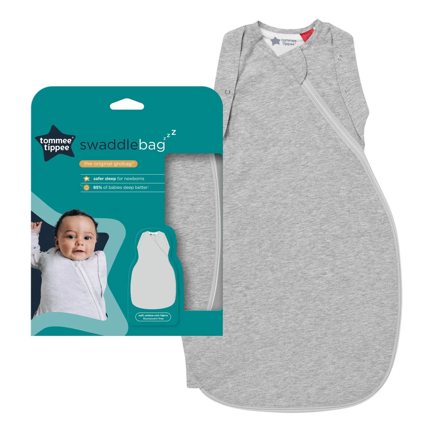 Tommee Tippee Swaddle bag 3-6M 2.5Tog Sky Grey Marl