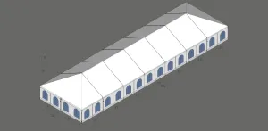 Turbotrack Tent, 30' x 105' French Window Walls