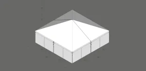 Turbotrack Tent, 30' x 30' Plain Walls