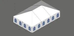 Turbotrack Tent, 30' x 45' French Window Walls