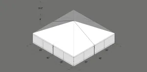 Turbotrack Tent, 40' x 40' Plain Walls