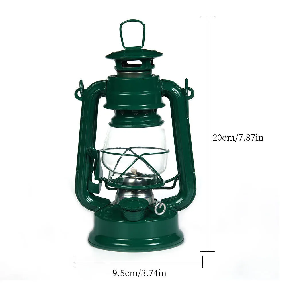 US 1-2 Pcs Hurricane Storm Camping Lantern Galvanized Steel Paraffin Lamp Travel