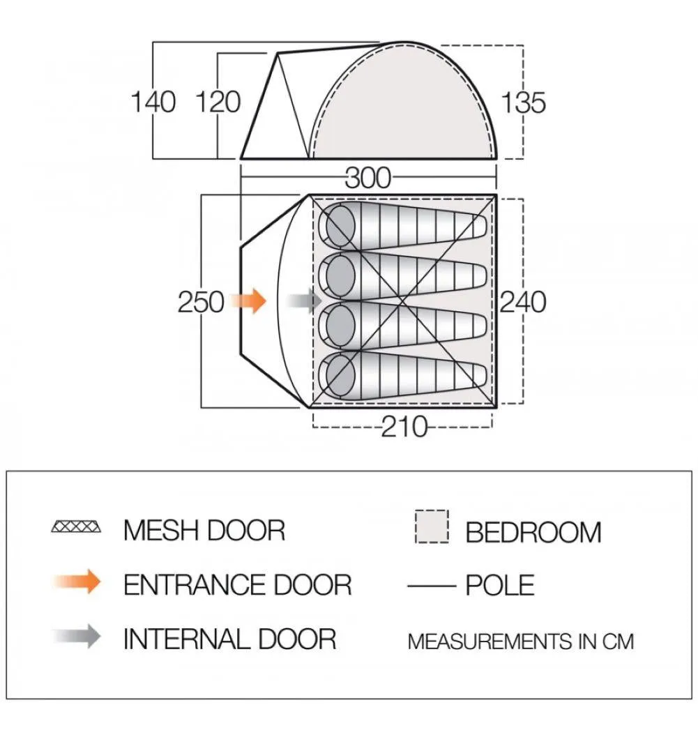 Vango Tay 400 Tent - 4 Man Dome Tent