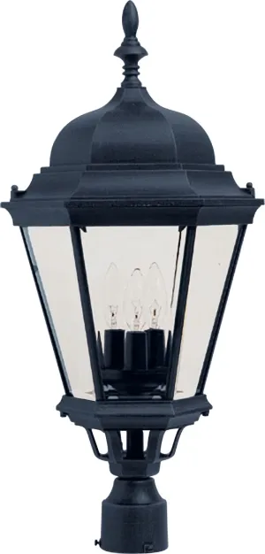 Westlake 28" 3 Light Outdoor Post Mount in Black