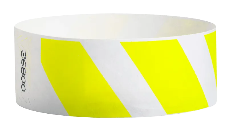 Yellow Stripes 1" Tyvek Wristbands