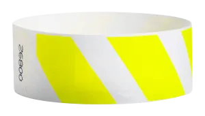 Yellow Stripes 1" Tyvek Wristbands